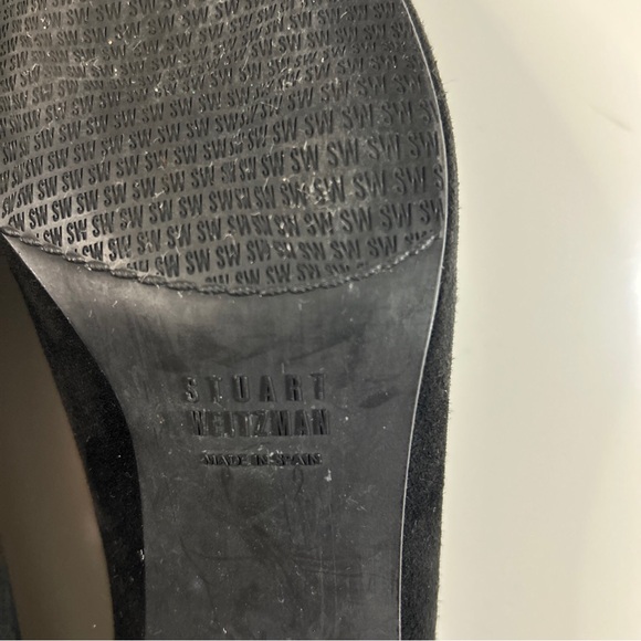Stuart Weitzman Elegant Black Suede Women's Pumps 8 - Picture 11 of 12